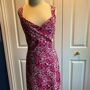 Pink stretchy floral dress